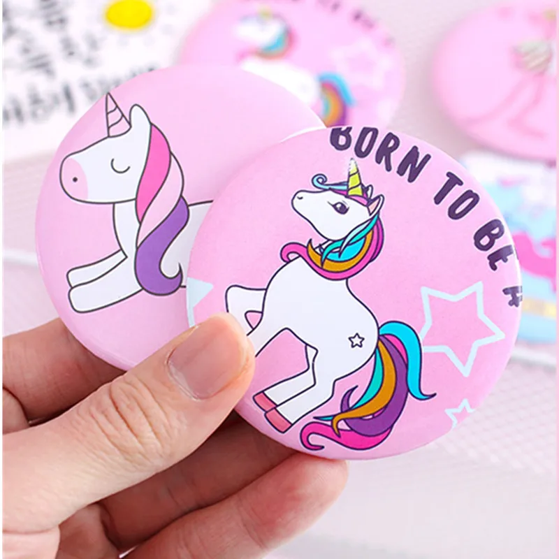 

L416 Make Up Mirror Element Mini Cosmetic Mirror Round Women Round Mini Pocket Mirrors Cartoon Patterns Compact Makeup Tool