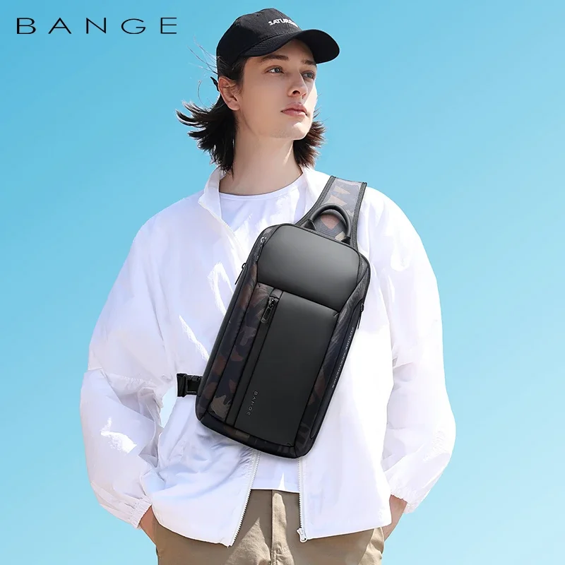 BANGE Brand Design Oxford Trendy Waterproof Materials Men Chest Bag with Large Capacity Fashion Multi-Pockets Slim bag for male