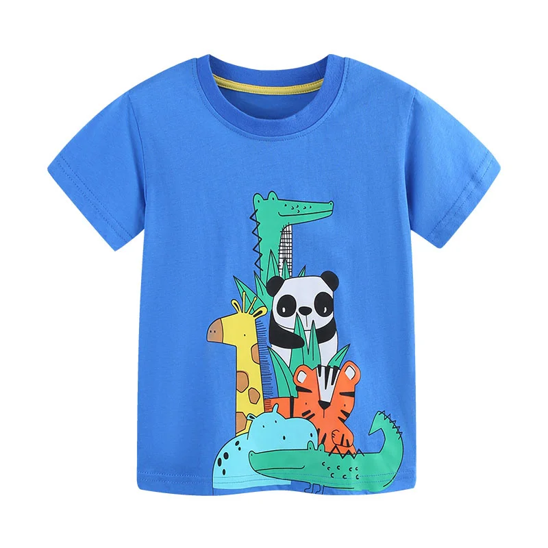 

New 2-7T Boys & Girls Animals Printed T-Shirts Short Sleeve Baby Clothes Summer Toddler Kids Tees Children's Clothing