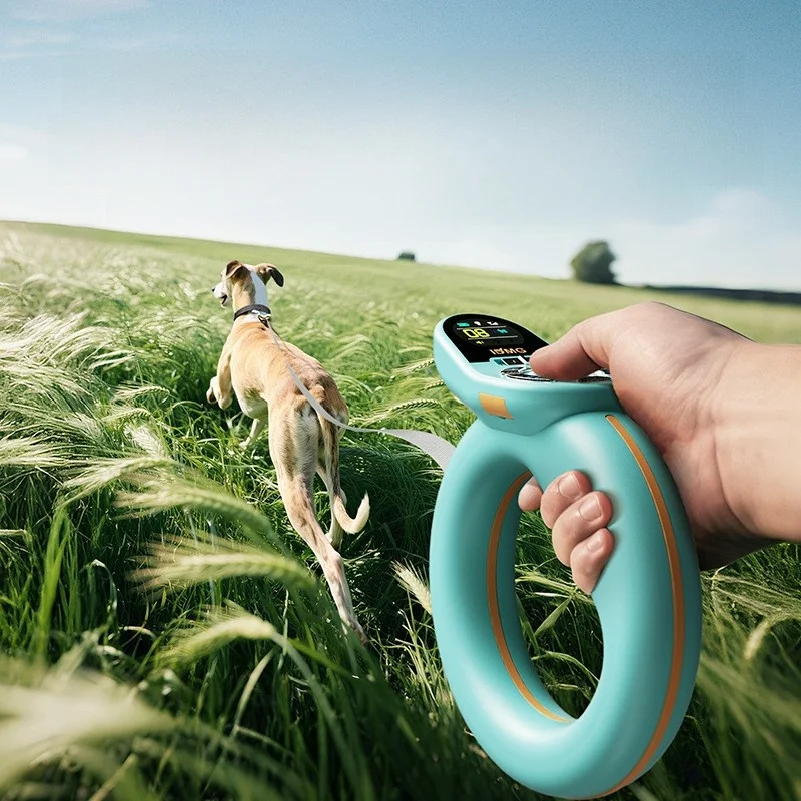 Retractable Dog Leash with Remote E-Collar Training System - Automatic Leash for All Sizes, Shock/Vibration Remote Control