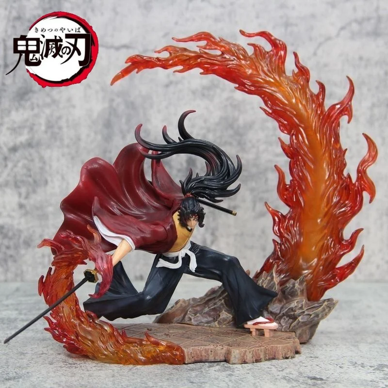 New Hot Demon Slayer Toys Kokushibo Tsugikuni Yoriichi Anime Figure With Led Light Kimetsu No Yaiba Pvc Figurine Statue Model