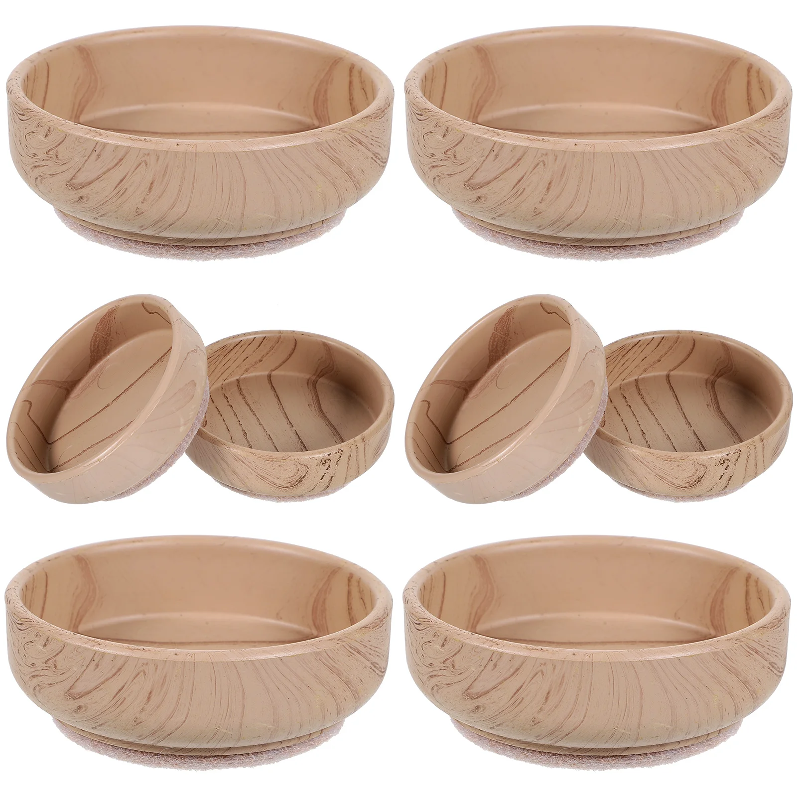 8 Pcs Wood Grain Foot Pads Furniture Leg Coasters Couch Stoppers Sofa Replaceable Chair Wheel Plastic Wear-resistant