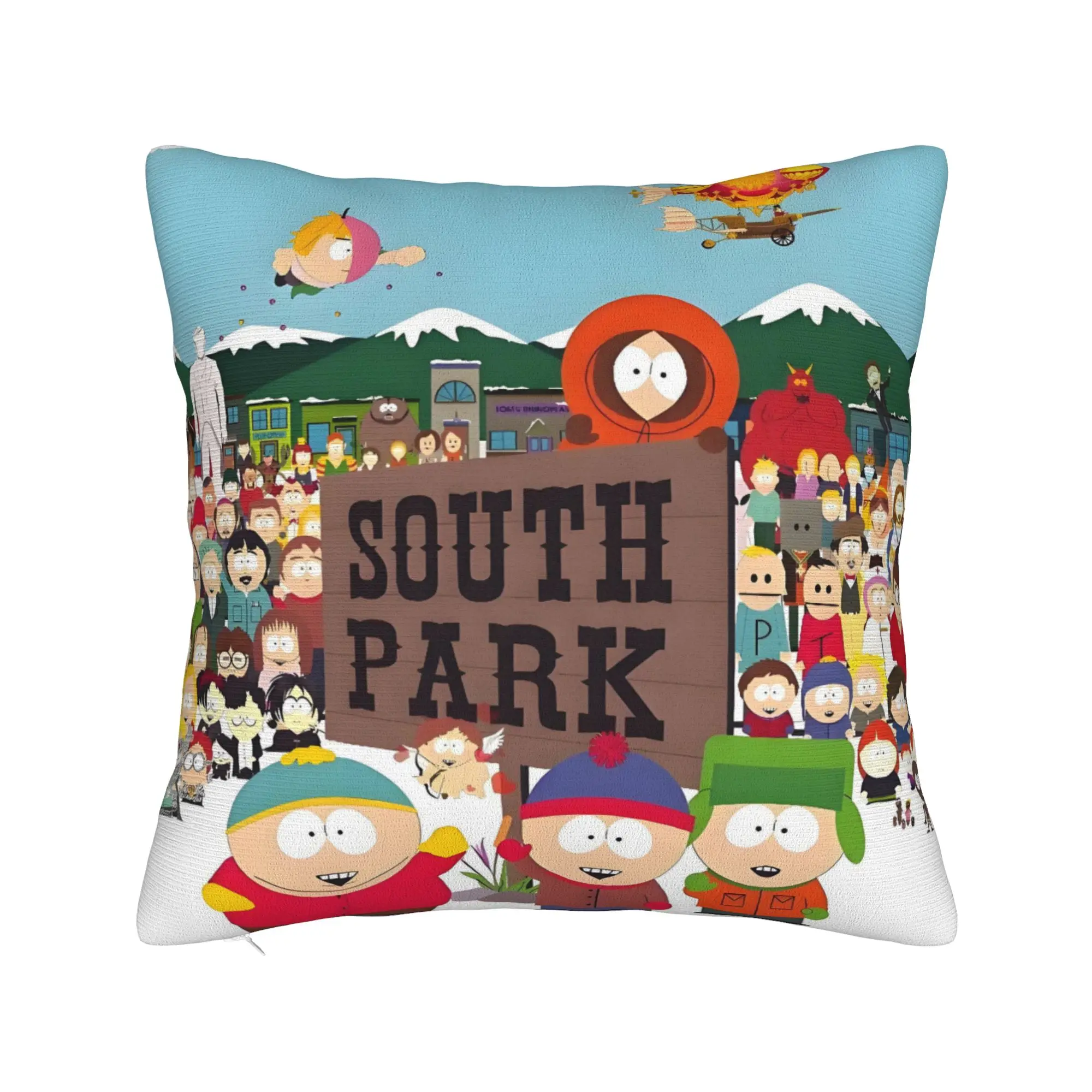 South Parks Destroyer Cushion Cover 40x40cm Animation Velvet Cute Throw Pillow Decoration Salon
