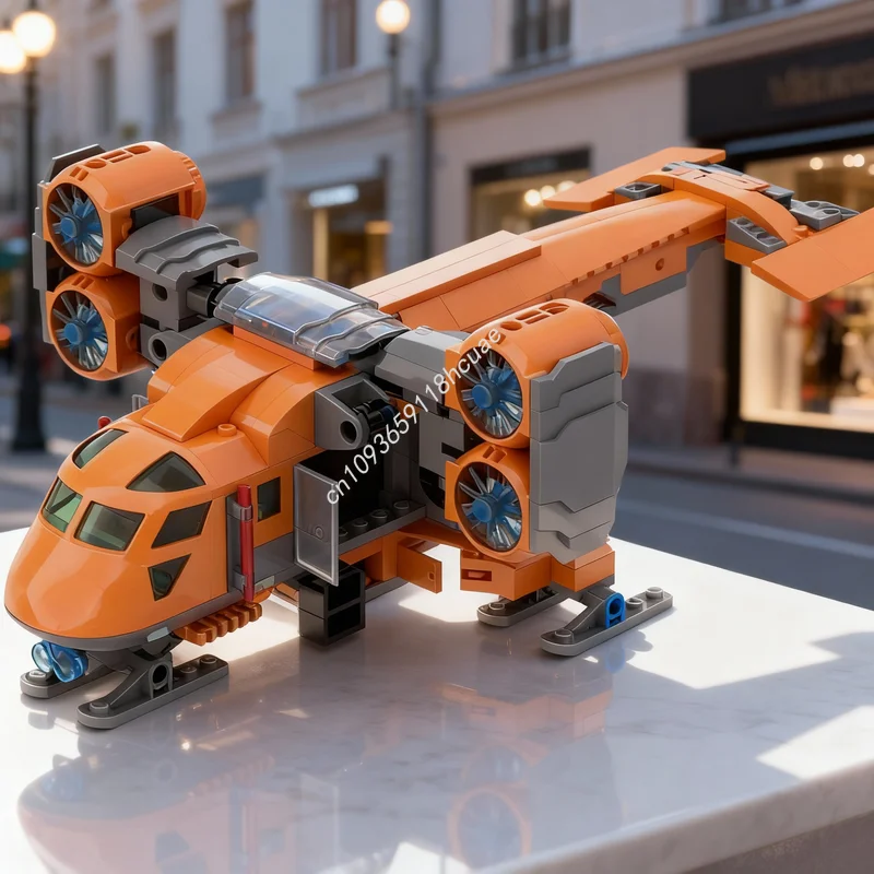 246-teiliges MOC Arktischer Transport VTOL Stadtmodell Bausteine Architektur-Spielzeug Festival-Geschenkidee Lernspielzeug Geburtstagsgeschenk