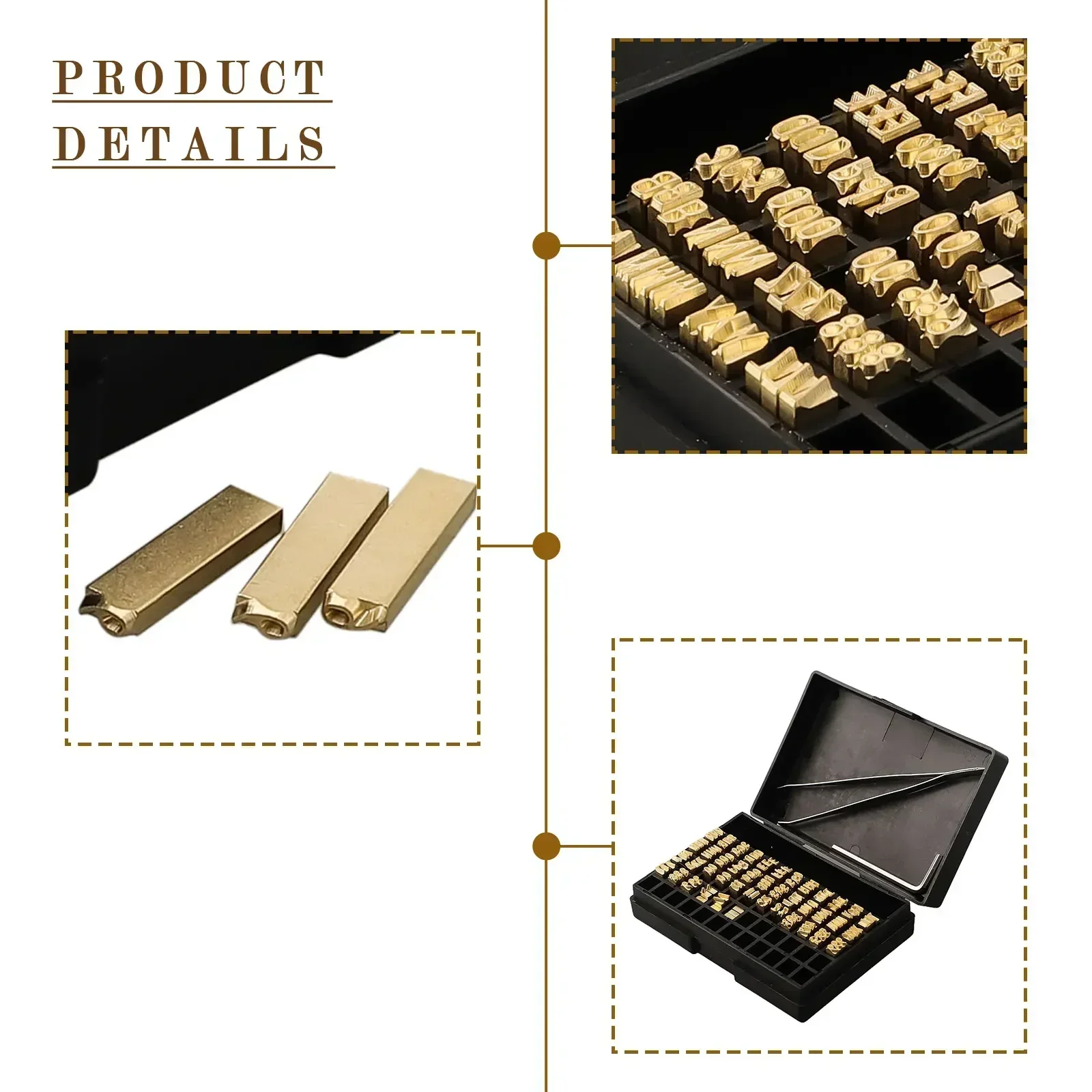 

120pcs Hot Stamp Copper Letters 2x4x15mm Coding Machine Word Grain Thermal Ribbon Printing Font For Manual Semi-automatic Coding