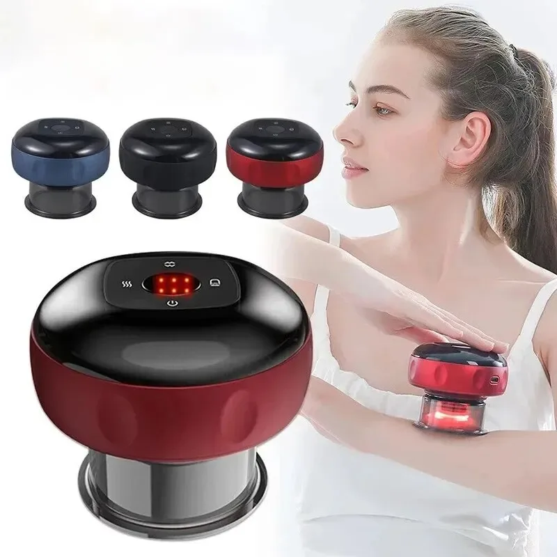 2025 Body Scraping Massage Smart Electric Vacuum Cupping Heating Suction Cup Device Back Neck Arm Massger
