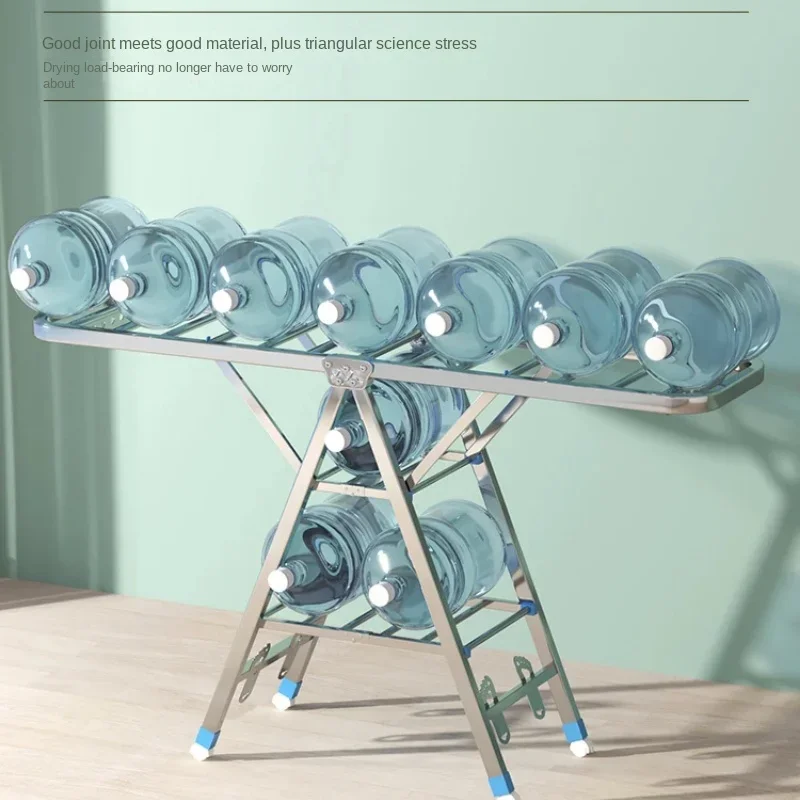 Folding Stainless Steel Drying Rack, Clothes Rack for Household Use, Simple Balcony Drying, Quilt Stand, Laundry