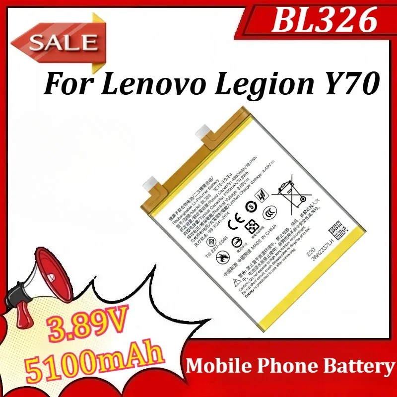 SWZY BL326 Battery 5100mAh 3.89V For Lenovo Legion Y70 L71091 Mobile Phone Batteries +Tools