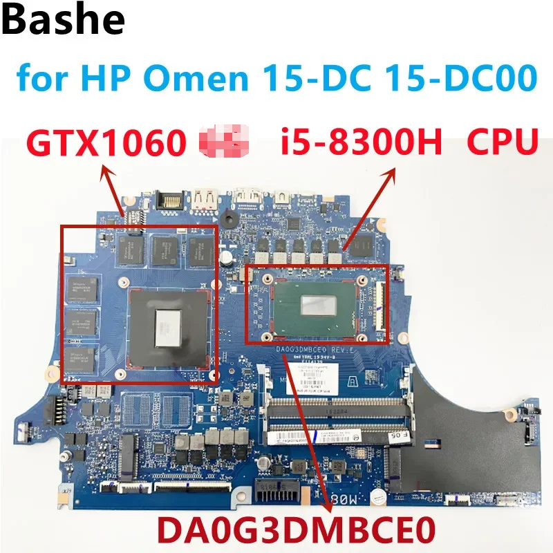 

For HP Omen 15-DC 15-DC00 Notebook Motherboard.DA0G3DMBCE0.With CPU I5-8300H GTX1060 L40551-601 L36478-601 100% Fully Tested