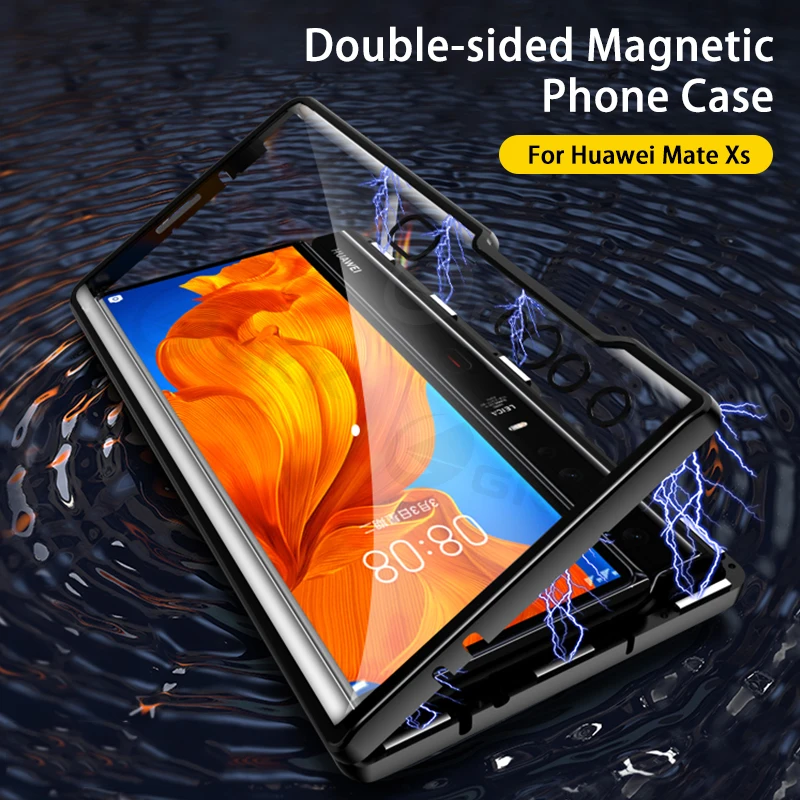 

GKK Magnetic Adsorption Metal Case For Huawei Mate Xs Case Double-Glass Full Protection Cover For Huawei Mate Xs Coque Fundas