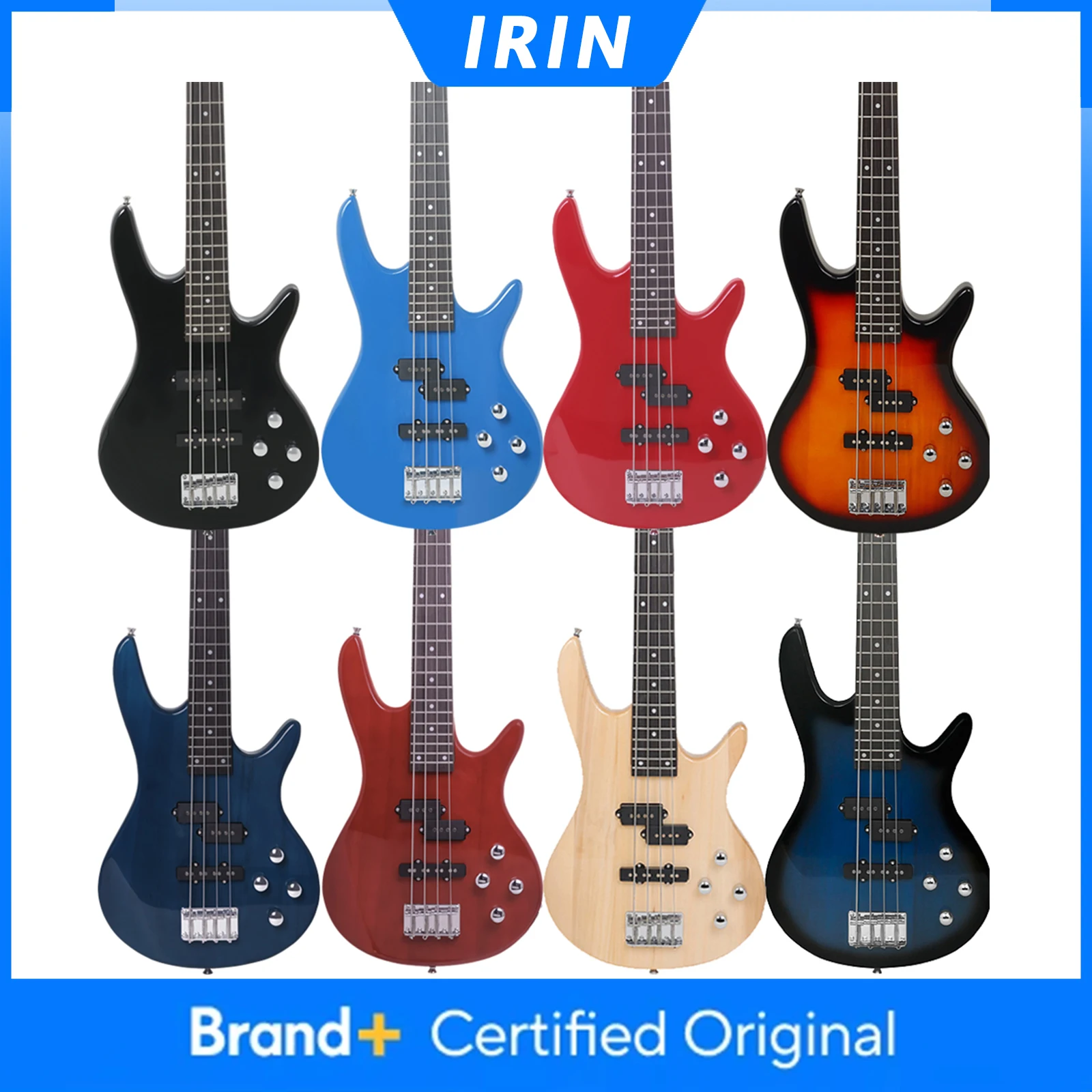 

IRIN электрическая бас-гитара, 4 струны, 24 лада, кленовый корпус, электрическая бас-гитара, струнный инструмент Guitarra с кабельными аксессуарами