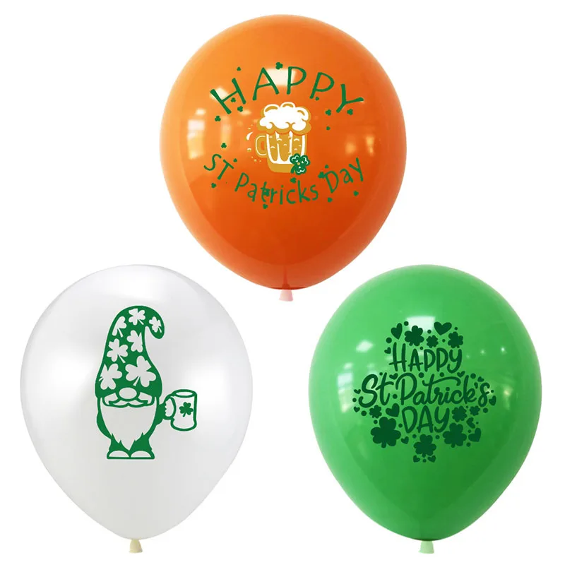 

Patrick's Day 12 Inch Printed Green Orange Latex Balloon Lrish Beer Festival Party Scene Decoration Balloon Supplies