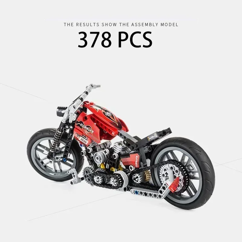 378 PCs Motorcycle Model Educational Technic Building Block Toy for Boy Birthday Gift