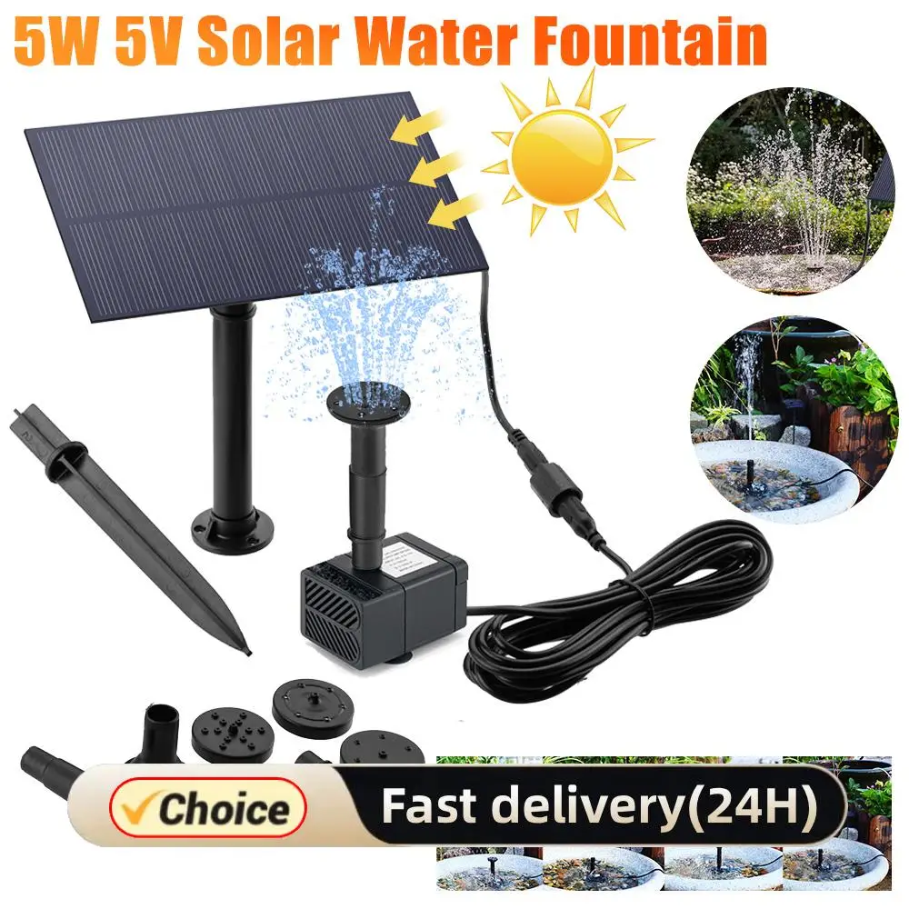

5W 5V Water Sprinkler Sprayer Garden Decoration with Stake Solar Panel Fountain Watering System Energy Saving Kits for Fish Tank