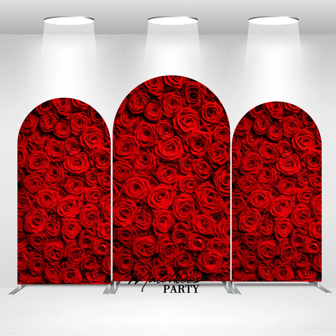

Red Rose Arch Backdrop Wall Cloth Cover For Birthday Baby Shower Party