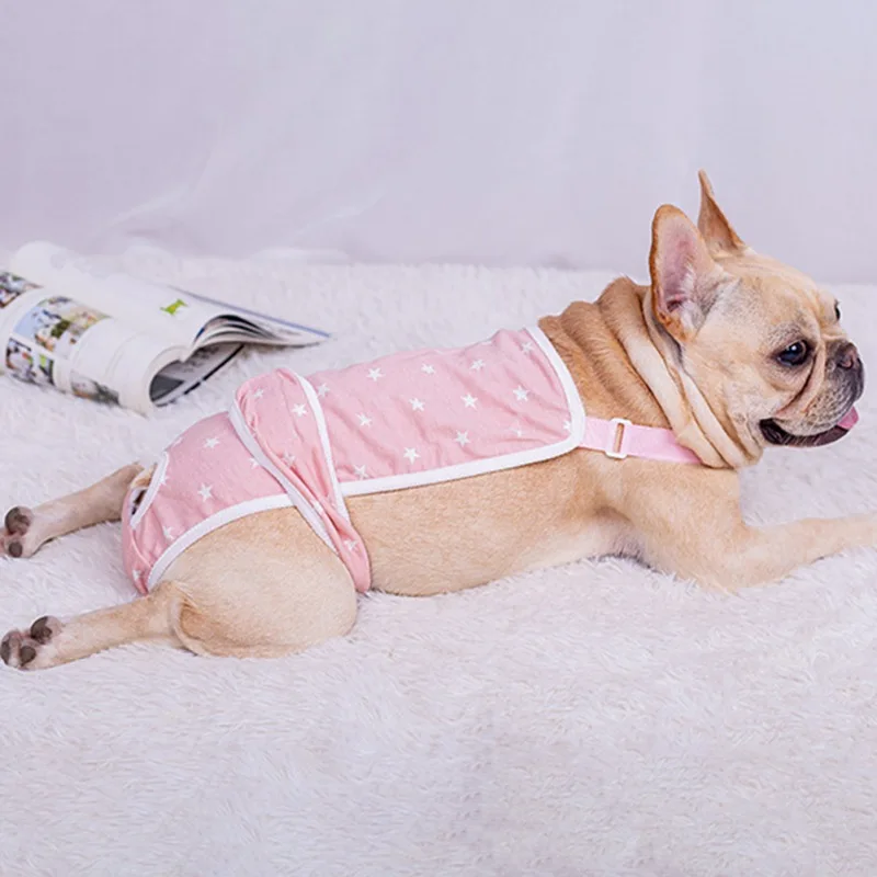 Dog Diaper Sanitary Pantie with Adjustable Suspender Washable Reusable Puppy Underwear Jumpsuit for Female Dogs Indoor Outdoor