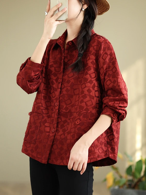 เสื้อคลุมคาร์ดิแกนทรงยาวปักลายเรขาคณิตแฟชั่น ปกเปิดติดกระดุมเม็ดเดียว สไตล์ลำลอง สำหรับผู้หญิงไซส์ใหญ่