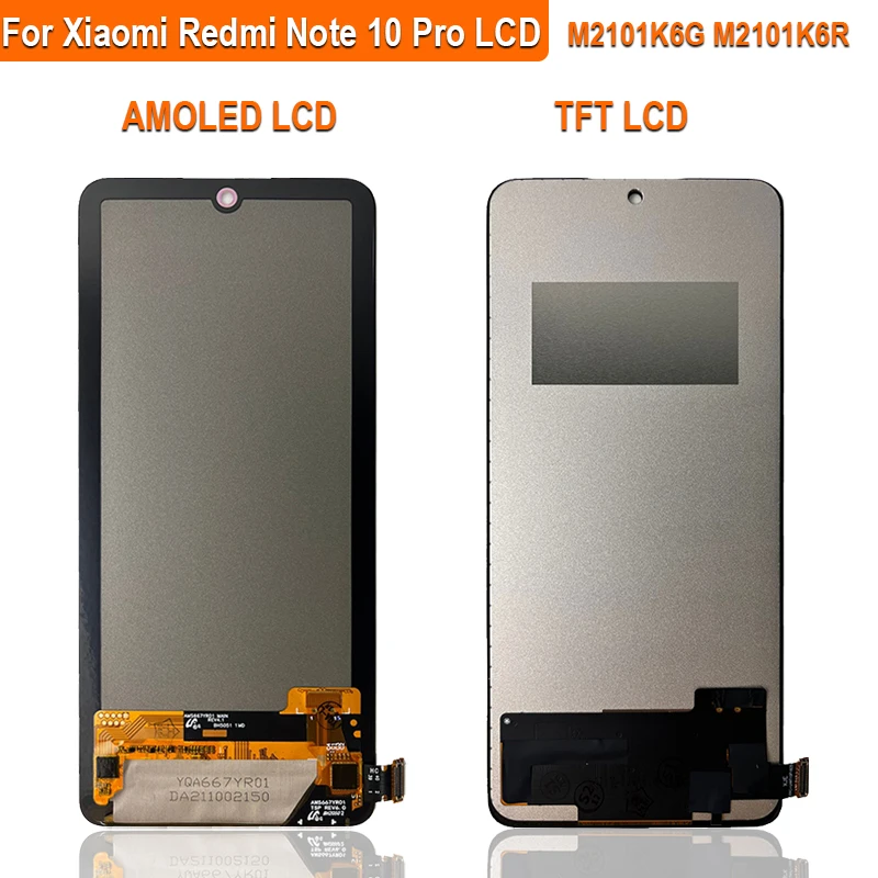 6.67\'\' Super AMOLED LCD For Redmi Note 10 Pro LCD Touch Screen Digitizer Assembly For Redmi Note10Pro LCD M2101K6G M2101K6R LCD