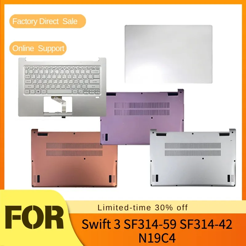 New LCD Back Cover/LCD Front Bezel/Palm Rest with Keyboard For ACER Swift 3 SF314-59 SF314-42 N19C4