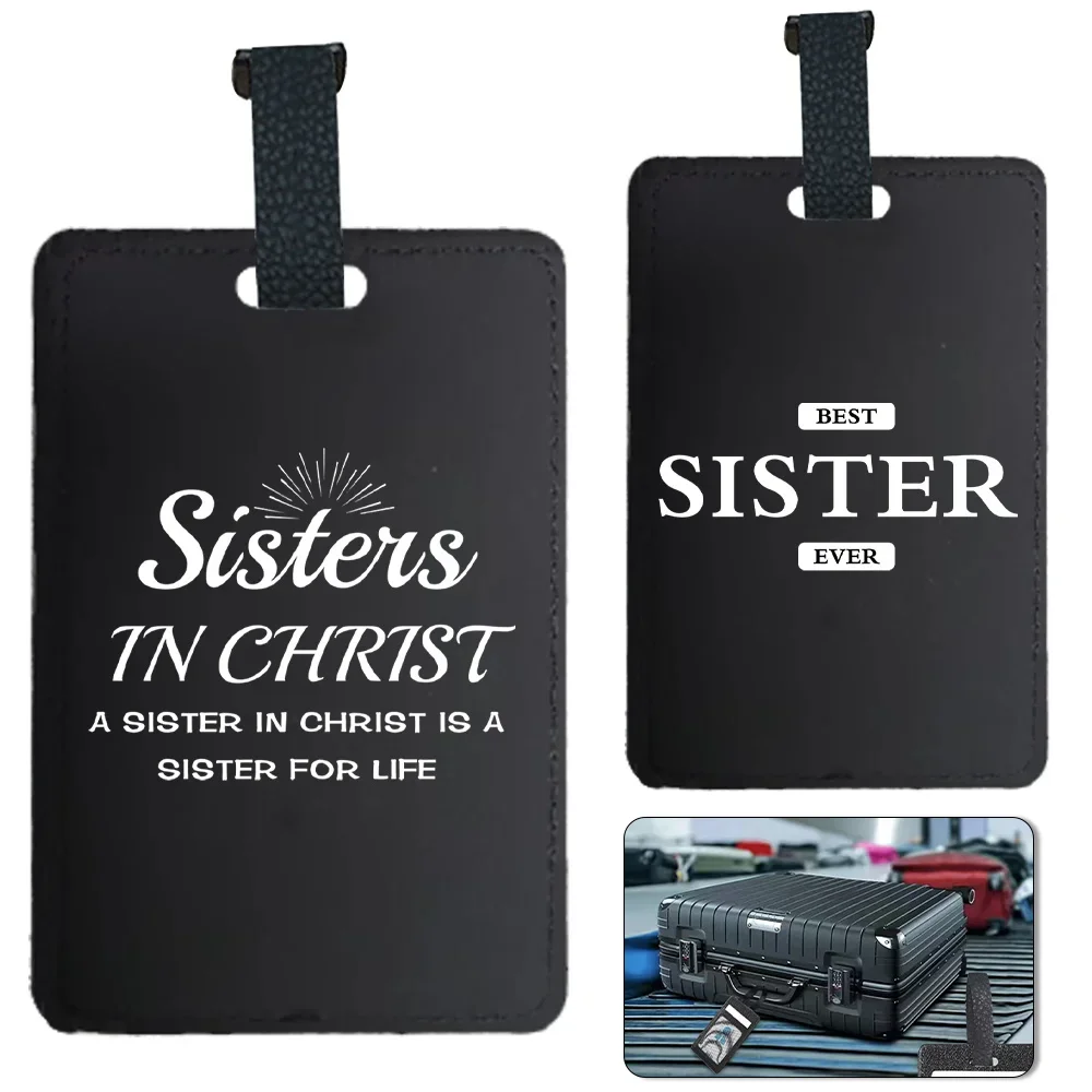 

Women Pu Luggage Tag Fashion Luggage Baggage Boarding Tag Personalized Outdoor Accessories Name ID Address Holder Sister Pattern