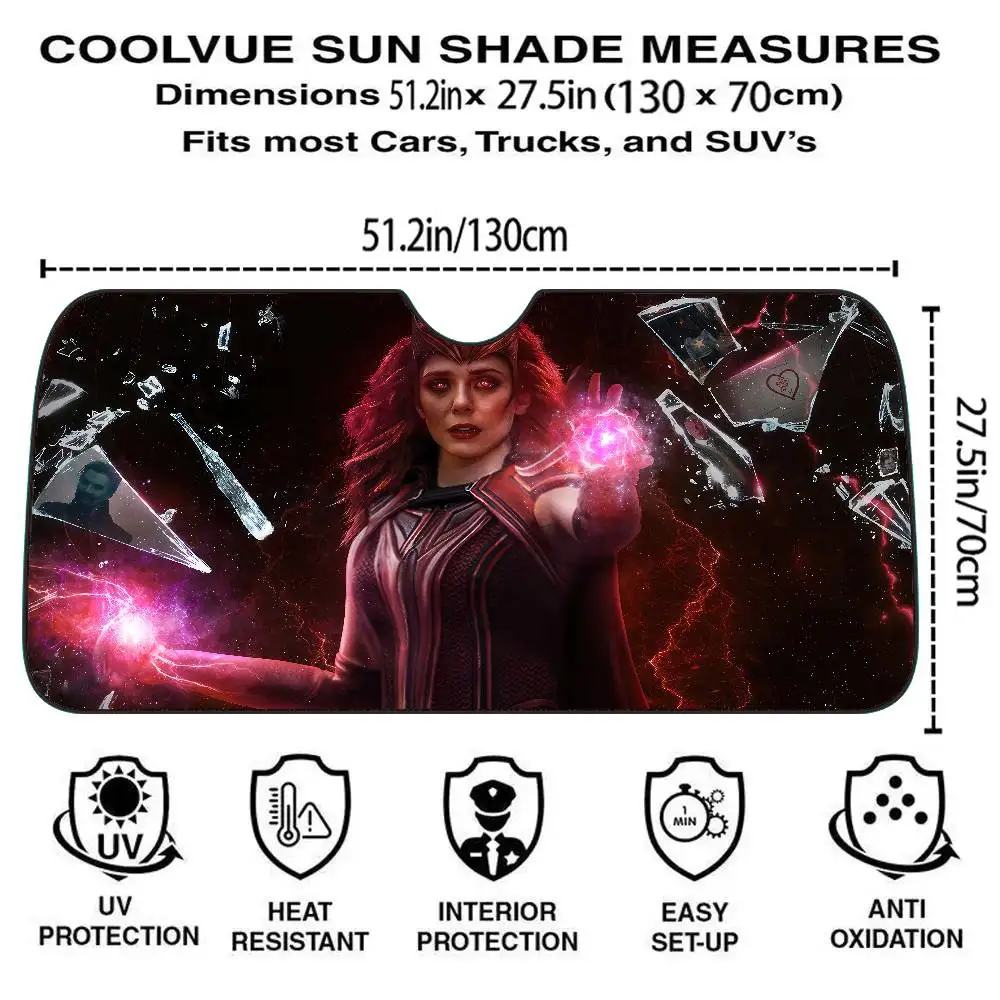 S-Scarlet W-Witch مظلة السيارات الستائر ظلة نافذة السيارة غطاء الزجاج الأمامي الشمس الظل السيارات الشمس قناع سيارة يغطي #6
