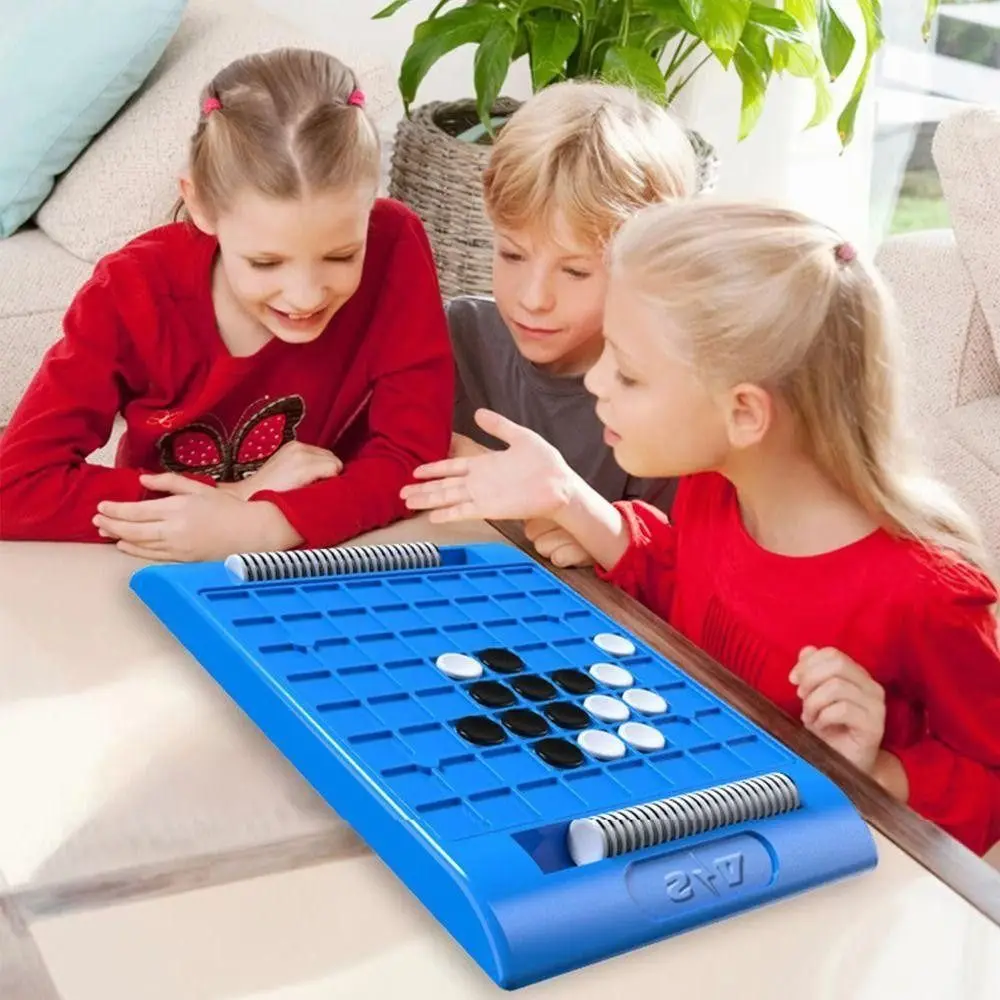 

Интерактивные сенсорные флип-черно-белые шахматы 64, шахматные фигуры с сумкой для хранения, настольные настольные игры, забавный дизайн