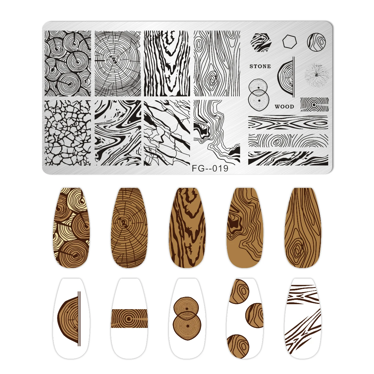 Marble Blooming Nail Stamping Plate Leaf Flower Line Animal Image Nail Stamp Templates UV Gel Polish Printing Plate Nail Tools