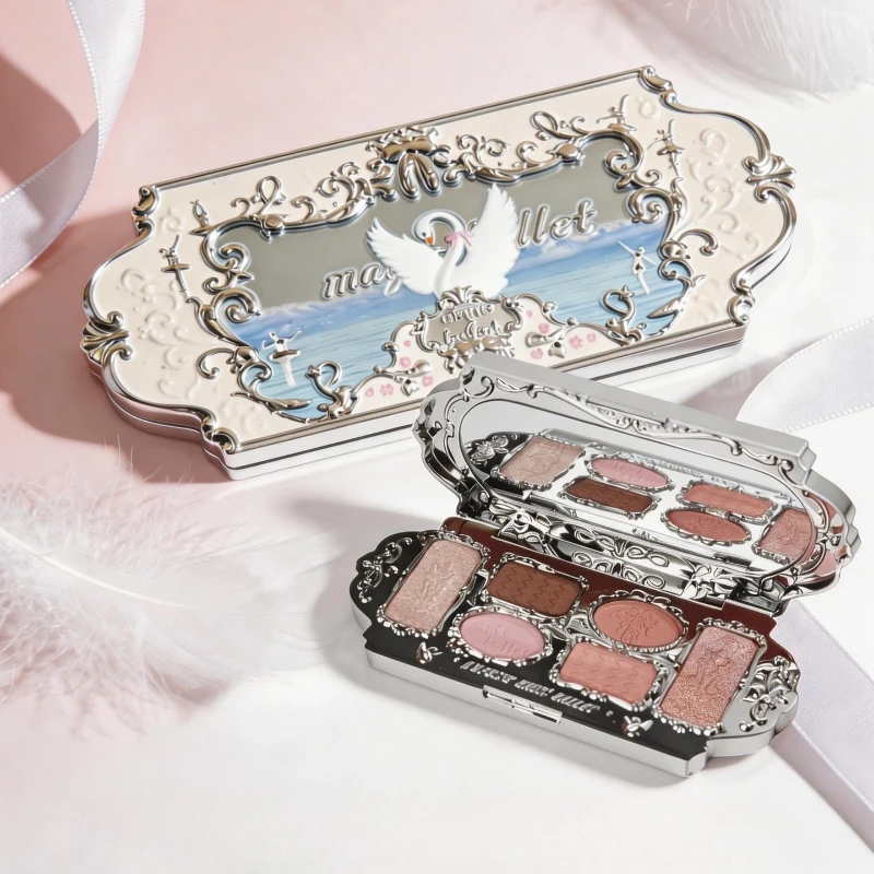 Swan Eye Shadow Trim Blush Highlights A Multi-Purpose Diverse Style Natural Makeup Portable Integrated Make Up Art Six Color New