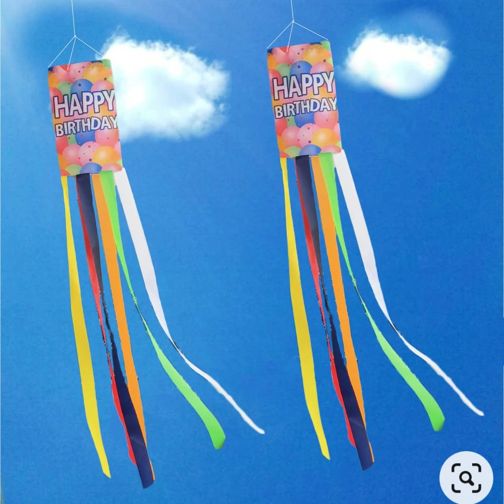 1 pcs Happy Birthday Outdoor Garden Decor Windsock ,Birthday Party Celebration Garden Festive Decor for Birthday Decoration