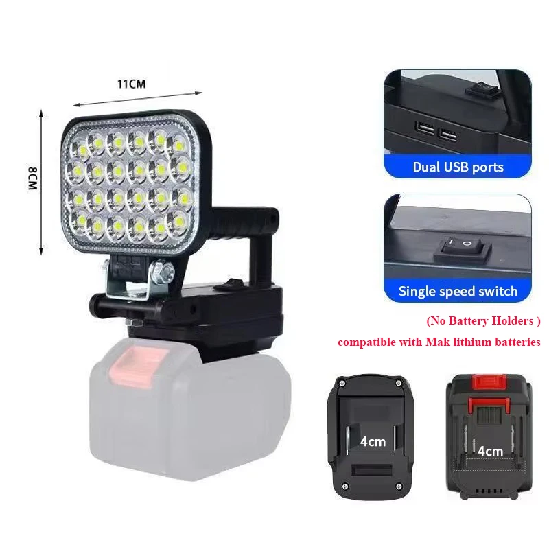 Portable Lantern 3-Inch LED Work Light, Waterproof Outdoor Spotlight for Outdoor Emergency & Jobsites ( No Battery Holders))