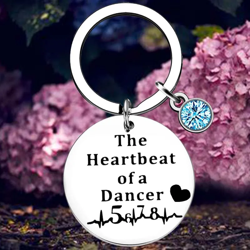 Dance Teacher Keychain The Heartbeat of a Dancer Key Rings Dance Lover Gift Dancer Jewelry