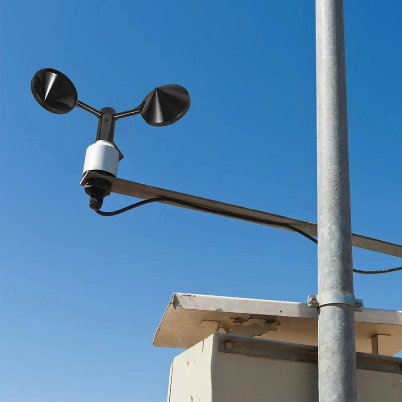 【K】1Pcs Black ABS 3-Cup Wind Sensor Wind Direction Sensor Anemometer Supply Anemometer Wind-Speed Monitoring Sensor Wind Speed