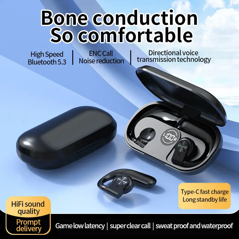 

GT03 OWS Open Ear Hook Hifi Stereo ENC Call Noise Cancelling Headset Bass Wireless Fone De Ouvido Bluetooth Earphones Headphones