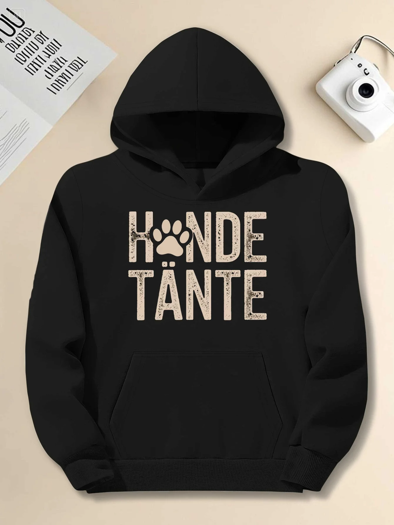 Comfortable Grey Hoodie with Dog Paw Print Design