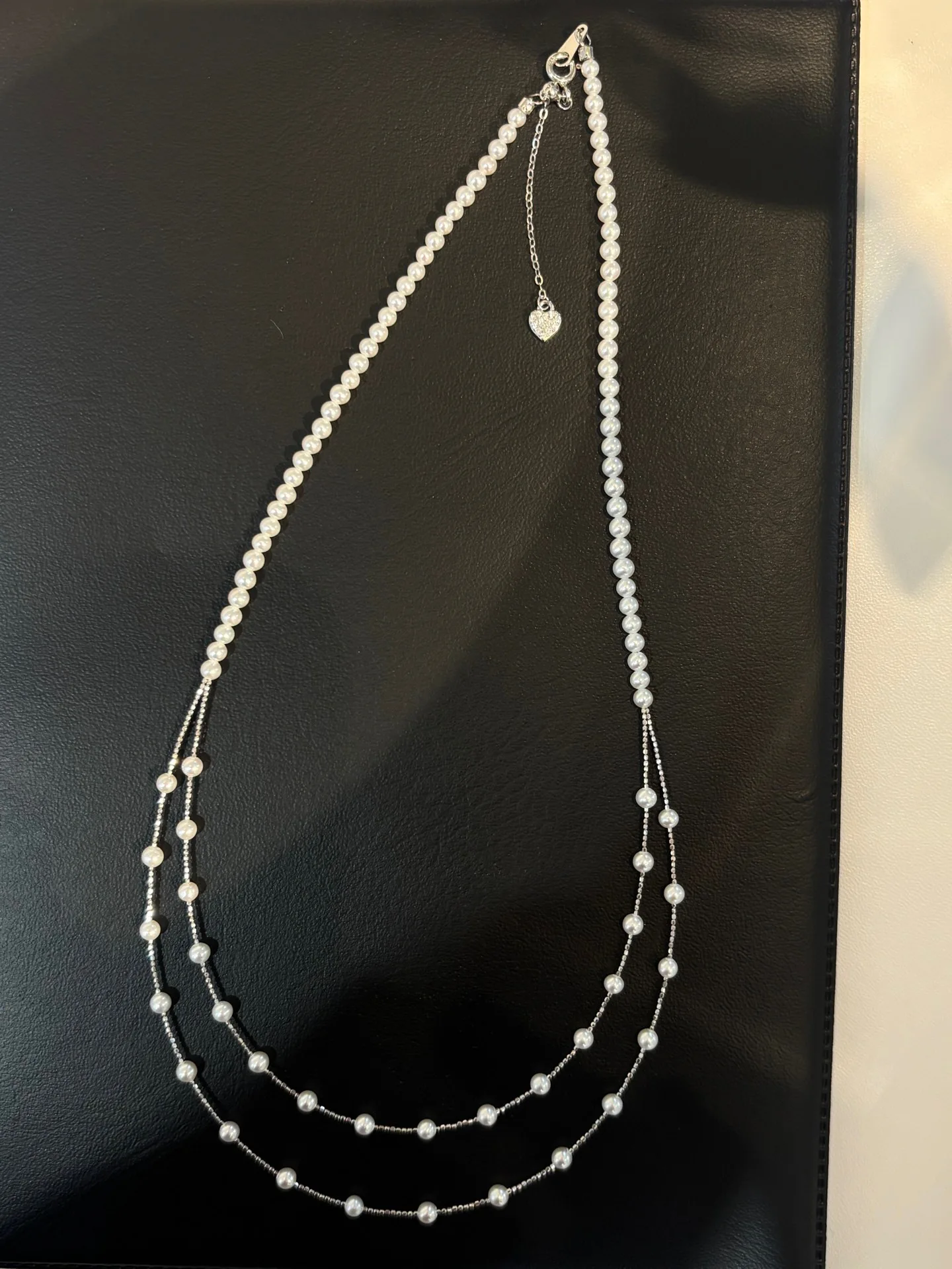 S925 Silver Double Layer Pearl Necklace 3-4mm Natural Freshwater Pearl Dainty Women Choker Neck Jewelry