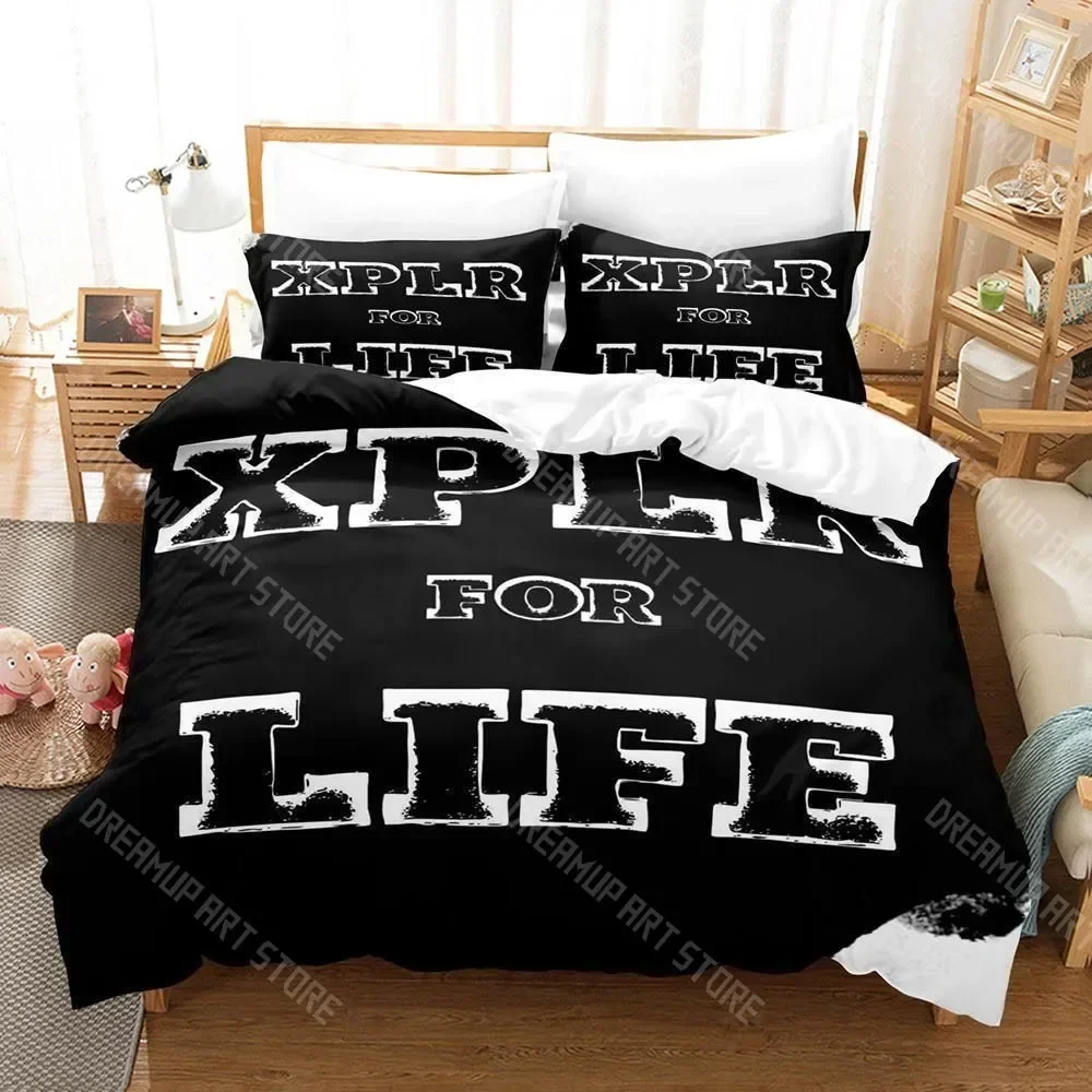 2026 3D Print Fashion XPLR Logo Bedding Set Boys Girls Twin Queen King Size Duvet Cover Pillowcase Bed Boys Adult Bedroom