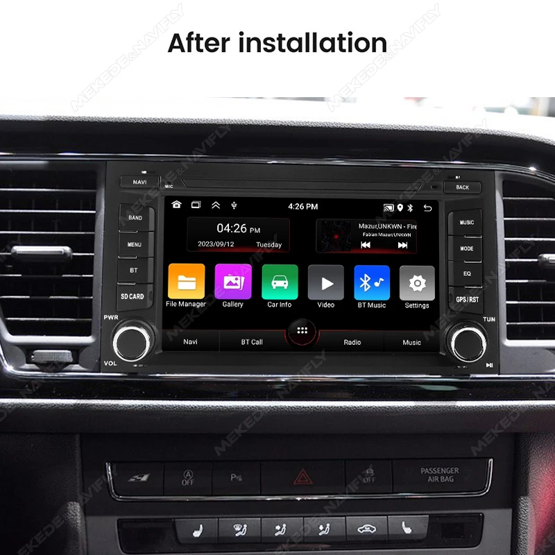 NaviFly-مشغل سيارة متعدد الوسائط لاسلكي ، أندرويد تلقائي 13 ، مقعد إيبيزا ، ليون ، MK3 ، 5F ،-، WiFi ، GPS ، BT ، DVR ، SWC #2