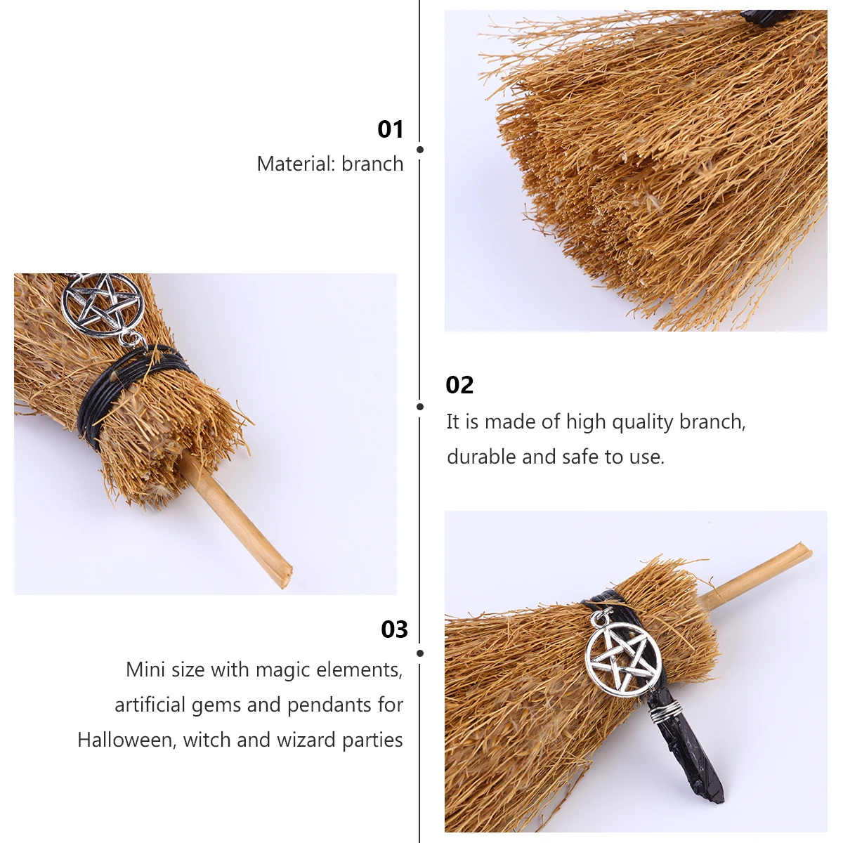 

1Pc Witch Broom Pendant Halloween Decoration Plastic Party Props Children Witch Accessory