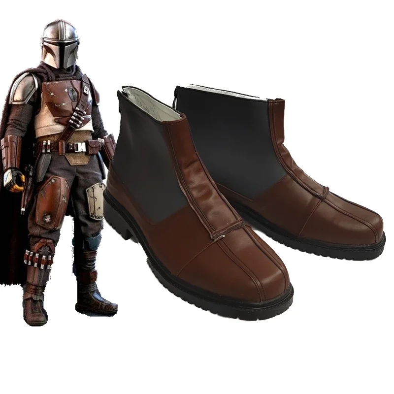 Mandalorian คอสเพลย์ภาพยนตร์รองเท้ารองเท้า Props ฮาโลวีนปลอมตัว Din Djarin คอสเพลย์รองเท้าทีวี Bounty Hunter 1 ผู้ใหญ่ผู้ชายรองเท้า