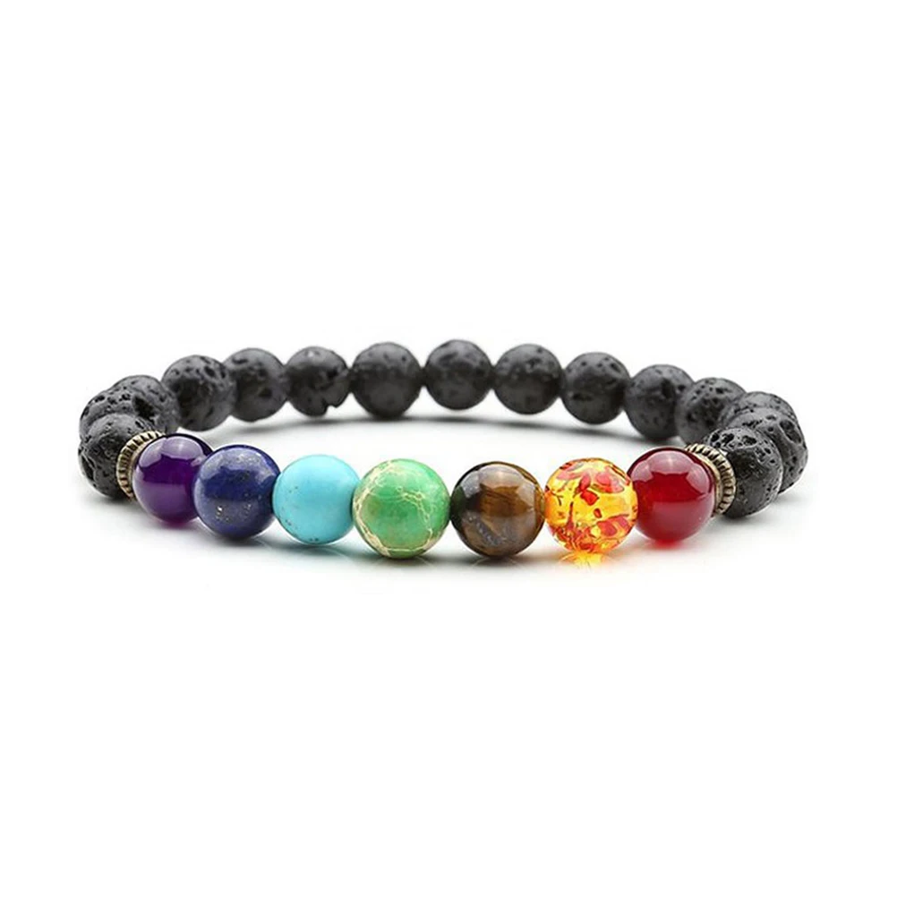 

4 pcs 8Mm Stone Natural Stone Beads Bracelet For Men Energy Volcanic Rock Gemstone Chakra Jewelry Gift