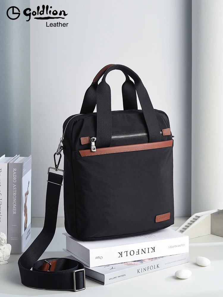 Original Goldlion Luxury Designer New casual canvas men's vertical one-shoulder oblique straddle Oxford cloth men's bag tide
