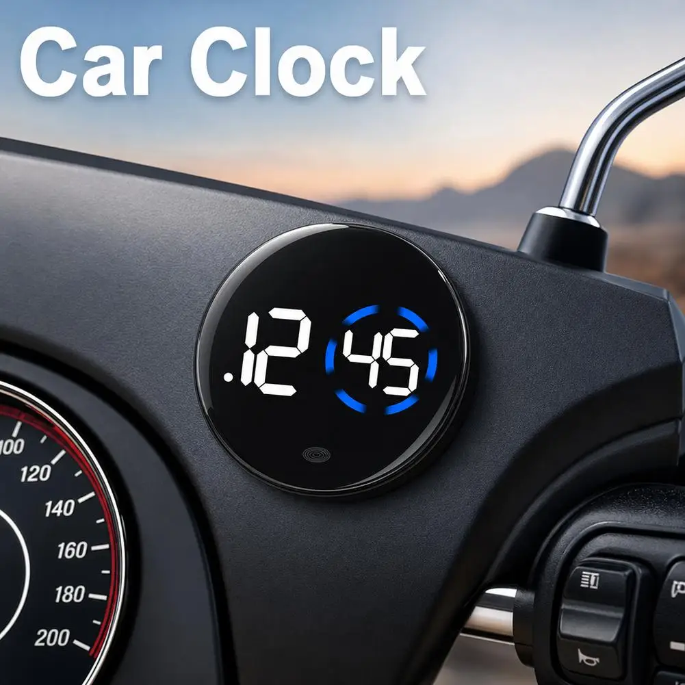 Mini Digital Car Clock Waterproof LED Touch Control Dashboard Time Watch Luminous Display Clock For Car Fridge RV Classroom