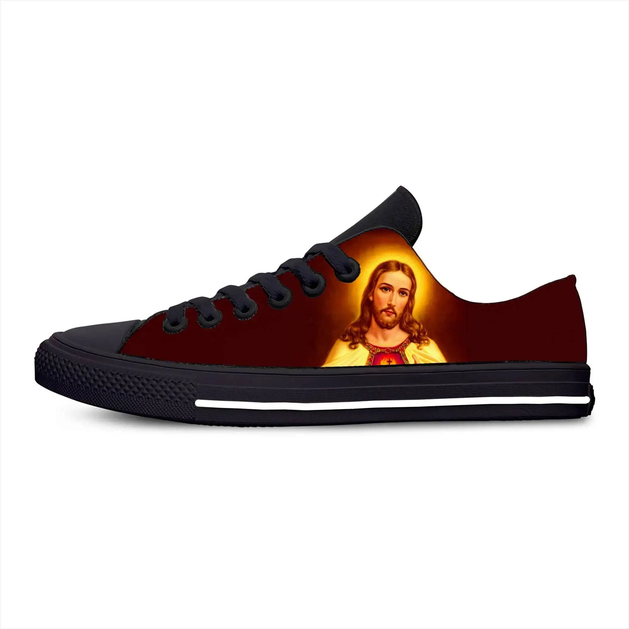 Hot Summer Christian God Lord Jesus Christ Religion Fashion Casual Cloth Men Women Sneakers Low Top Classic Board Shoes - view 4