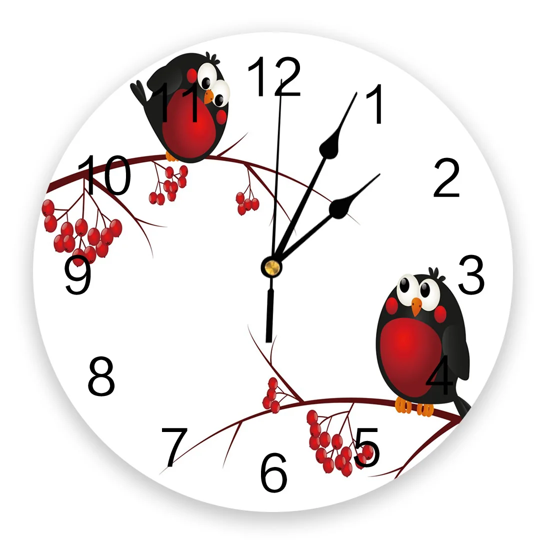 

Rowan Tree Asuka часы с изображением фруктов, домашний декор для гостиной, большие круглые Настенные часы, бесшумные кварцевые настольные часы, украшение для спальни, настенные часы