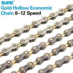 Bicycle Shifting Chain SUMC Mountain Road Bike S8/9/10/11/12/13L 8 9 10 11 12S Hollow Ultra Light Gold skeleton ChainM8000 M6000