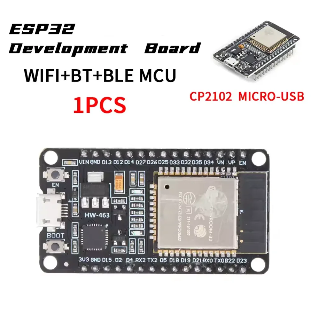 Binghe 2 Stück ESP mit CP2102 Chip Entwicklungsboard, ESP Modul ESP WLAN WiFi Bluetooth 2-in-1 Micro Stecker Mikrocontroller 2.4 GHz ESP-32 Kompatibel mit Arduino IDE