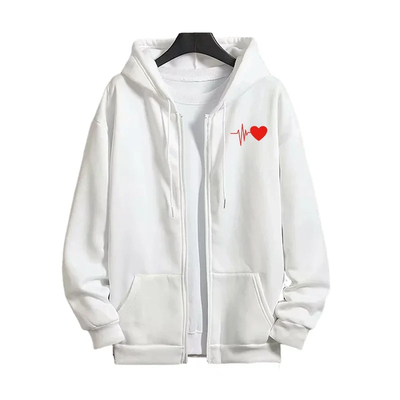 الأحمر القلب طباعة الخريف الشتاء المرأة رياضية مجموعة عارضة رياضي مقنعين سستة هوديس مع بنطال رياضي البلوز الأزياء الحضرية #5