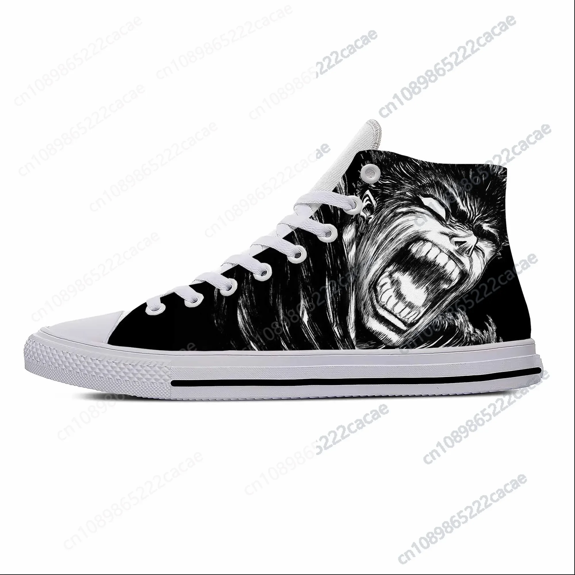 

Anime Manga Cartoon Berserk Guts Black Swordsman Casual Cloth Shoes High Top Lightweight Breathable 3D Print Men Women Sneakers