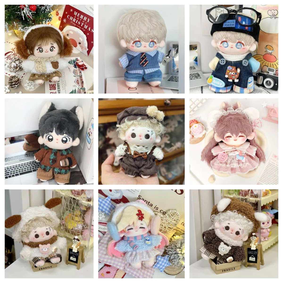 مجموعة ملابس دمية قطنية مقاس 10 سم، لعبة قطيفة، فستان الزي اليومي، إكسسوارات تغيير الشعر، إكسسوارات الدمية اللطيفة للدمى