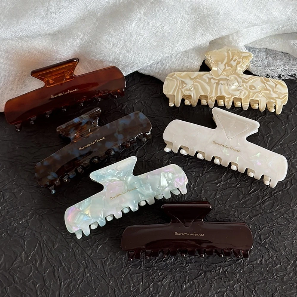 

10CM Coffee Blue Acetate French Hair Claw Clip Women Large Non-Slip Hairpin Updo Accessories for Thick Hair Styling Hair Clip